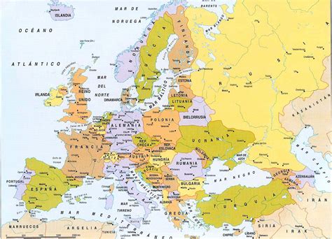 Mapa Politico De Europa Con Nombres En Español
