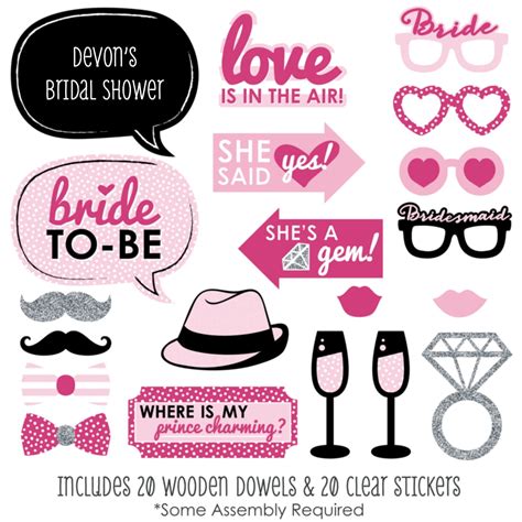 Big Dot Of Happiness Bride To Be Bachelorette Party Photo Booth Props Kit 20 Count Walmart