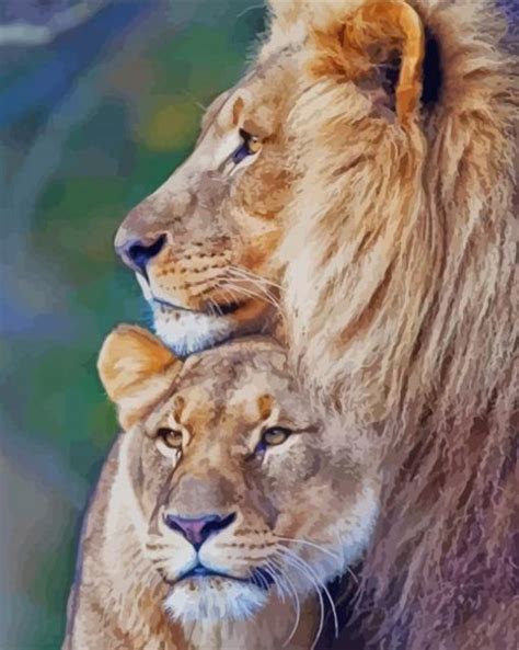 True Love Lion And Lioness New Paint By Numbers Canvas Paint By Numbers