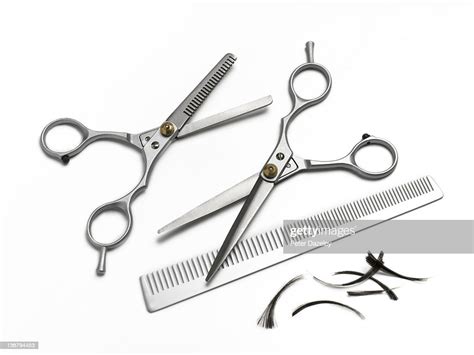 Hairdresser Comb And Scissors On White Background High Res Stock Photo