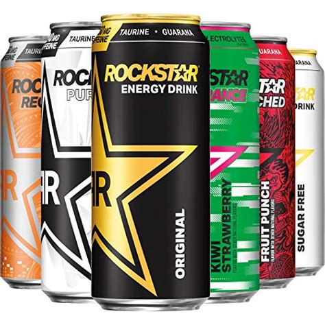 Rockstar Energy Drink 6 Flavor Sampler 16 Fl Oz Pack Of 12 Assorted