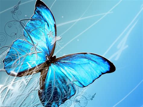 Wallpaper Blue Butterfly Art Wallpapers