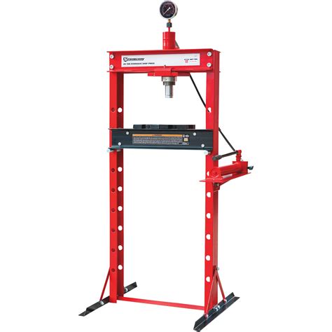 Strongway Hydraulic Shop Press With Gauge — 20 Ton Capacity Hydraulic
