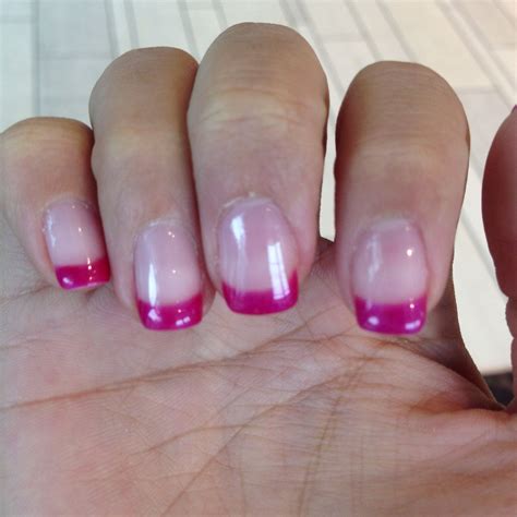 Shellac Nails French With Pink Tip Shellac Nail Art Shellac Nails