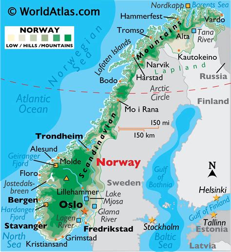 Norway Landforms Map