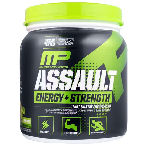 Musclepharm Assault Energy Strength Pre Workout Green Apple 073