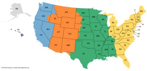 Usa Time Zone Map Whichtimezone