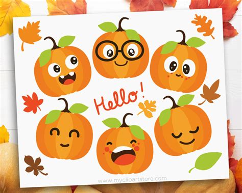 Cute Pumpkins Premium Vector Scrapbook Clip Art By Myclipartstore