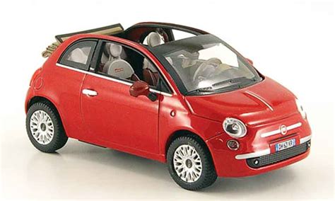 Diecast Model Cars Fiat 500 143 Norev C Red Offenes Rolldach 2009