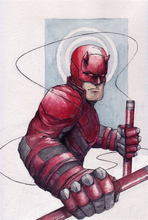 Daredevil Sketch I Just Finished Watercolor And Ink On Paper R
