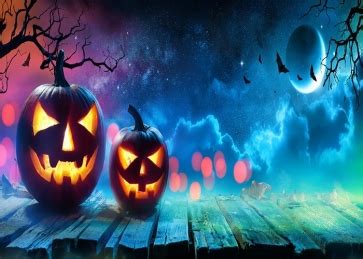 On The Wood Board Scary Pumpkin Party Halloween Backdrop Photography