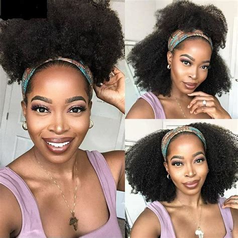 Emilia Perruque à Bande Sans Dentelle Kinky Curly