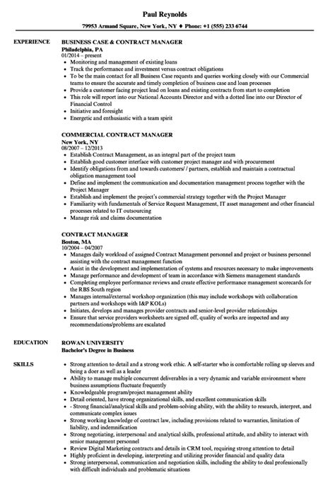 Contract Manager Resume