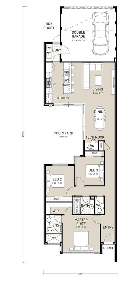 Narrow Lot House Plans Without Garage Homeplancloud