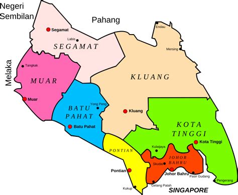 File districts of johor png wikimedia commons. Clipart - Map of Johor, Malaysia