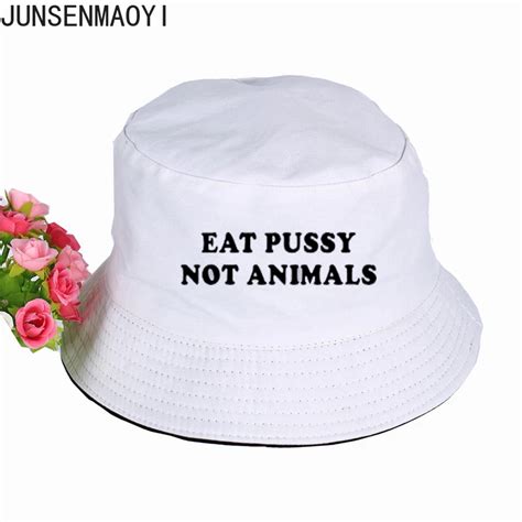 New Eat Pussy Its Vegan Print Print Mens Womens Panama Bucket Hat Novel