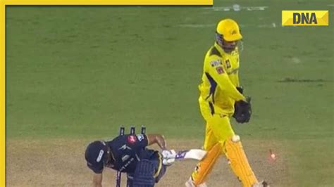 ipl 2023 ms dhoni s lightning fast stumping gets rid of shubman gill in csk gt title clash watch