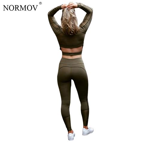 normov solid two piece set tracksuit women long sleeve hooded sweatshirt long sleeve crop top