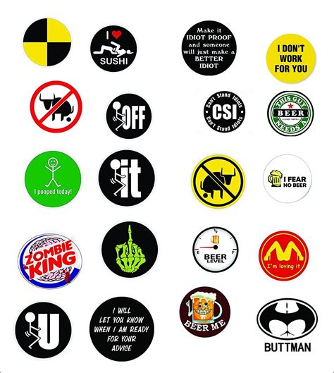 Set Of Twenty 20 Best Seller Crazy Funny Hard Hat Stickers Usa