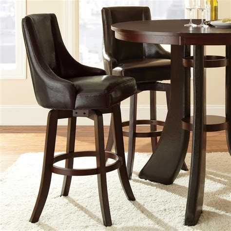 Brooks 30 Upholstered Swivel Bar Stool Brown Set Of 2 Dcg Stores