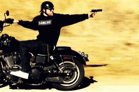Sons Of Anarchy Member Shooting While Riding Bike 