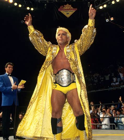 Ric Flair In Yellow Nwa Wrestling World Championship Wrestling