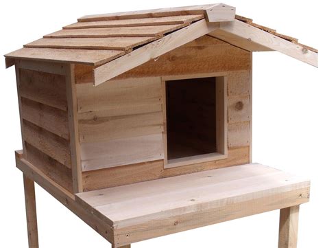 Heated Large Insulated Cedar Outdoor Cat House Feral