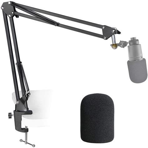 At2020 Mic Stand With Pop Filter Microphone Boom Arm Stand With Foam