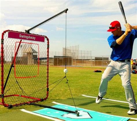 Swing Away Baseball Hitting System Trainer Aid Tee Little League High