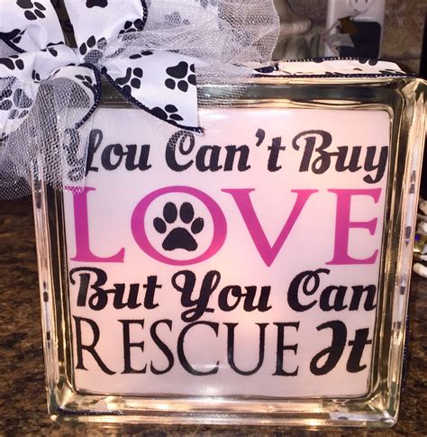 You Cant Buy Love But You Can Rescue It Lighted Glass Block Etsy