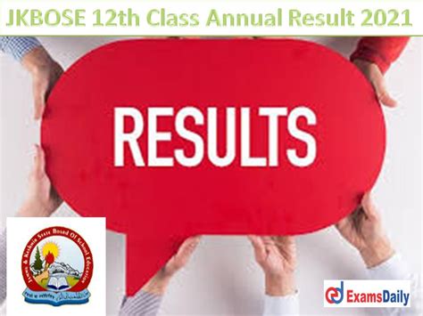 Jkbose 12th Class Result 2021 Annual Kashmir Division Out Download Jk