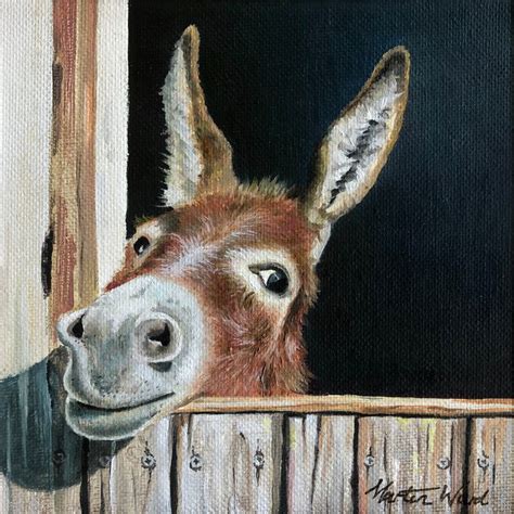 Donkey Painting Original Oil Painting Of Donkey In
