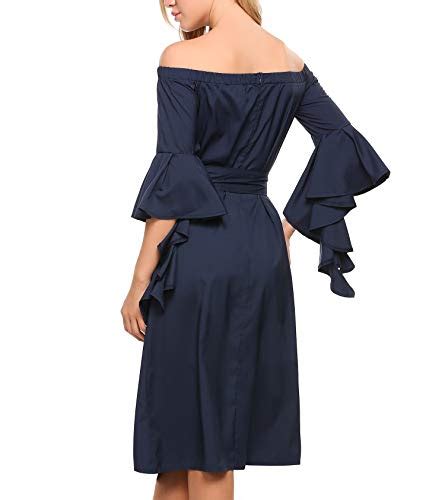 Acevog Womens Midi Dress Longshort Sleeve Mock Neck See Through Lace Cocktail Party Dress B