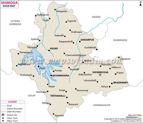 It is 147 km long and merges with the bhadra river at koodli, a small town near shimoga city, karnataka. Shimoga River Map