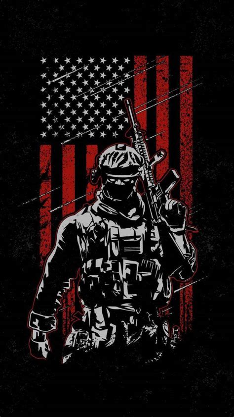 Download Black American Flag Cool Iphone Soldier Wallpaper