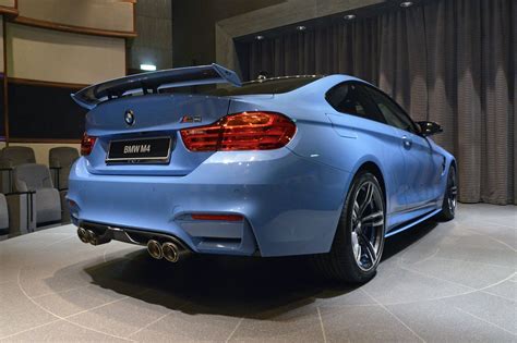 Yas Marina Blue Bmw M4 Coupe With Racing Wing Bmw M4 Coupé Bmw Bmw M4