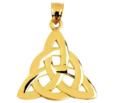 Fine 10k Yellow Gold Celtic Trinity Knot Charm Pendant Jewelry