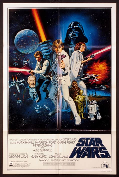 Star Wars 1977 Original One Sheet Size 27x41 Movie Poster Star