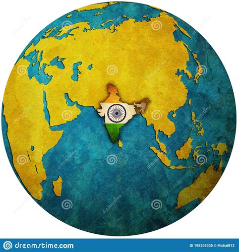 Mapa De La India En El Mundo Stock De Ilustración Ilustración De Asia