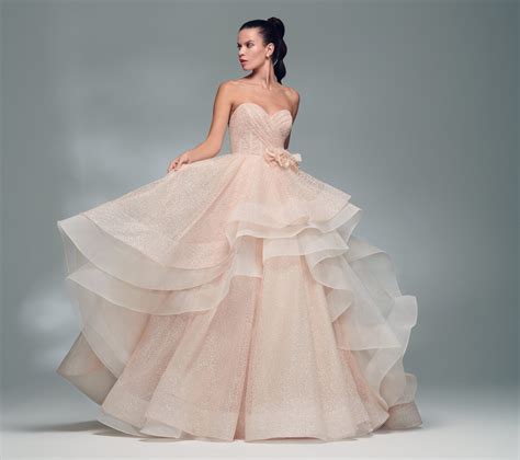 Strapless Sweetheart Neckline Ball Gown Wedding Dress With Shimmer