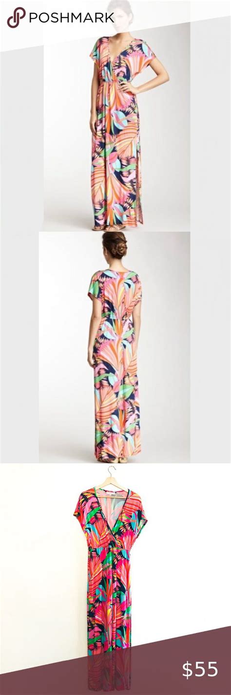 Trina Turk Amrita Maxi Dress Size 6 Ikat Maxi Dress Handkerchief Maxi