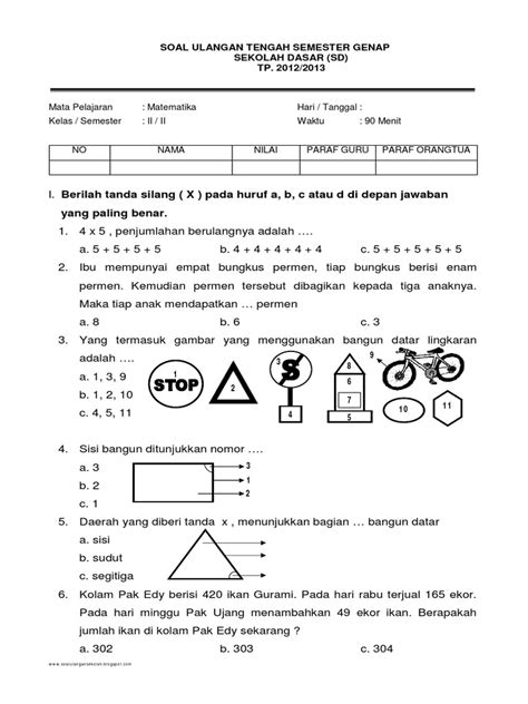 Soal Ptsuts Kelas 2 Sd Semester 1 Tahun 2022 Kherysuryawan Id Mobile