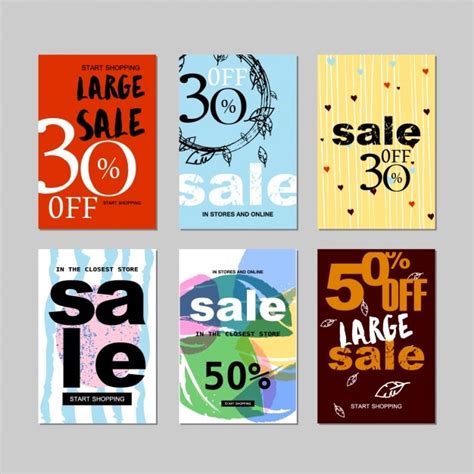 Sale Cards Collection Free Vector