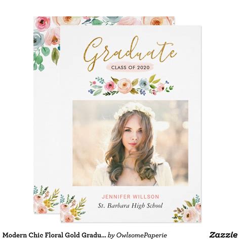 A Graduation Card With Flowers On It