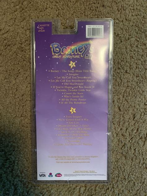 1998 Barneys Dinosaur Great Adventure Movie Soundtrack Cassette Tape