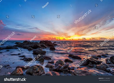 Tropical Beach At Beautiful Sunset Nature Background Stock Photo 111452381 Shutterstock