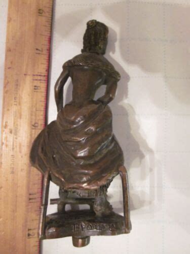 Lois Curtis Signed Bronze Statue Art Figurine Woman Nude Barmaid