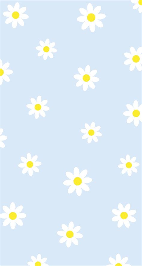 Cute Daisy Pattern Simple Iphone Wallpaper Floral Print Wallpaper