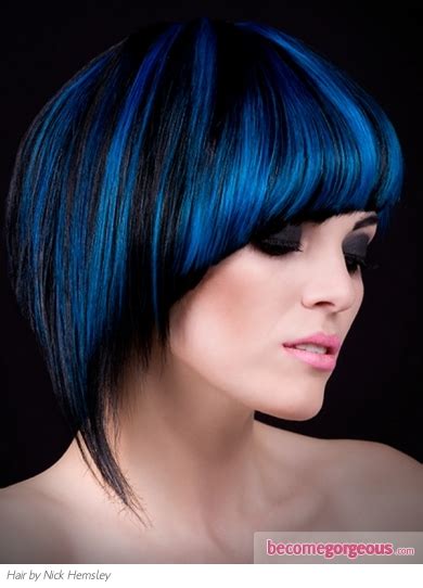 Thinking of getting black hair with blue tips done, too? Pictures : Punk Girl Hairstyles - Black Hair and Blue ...
