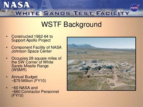 Overview Of Nasa Jsc White Sands Test Facility Wstf